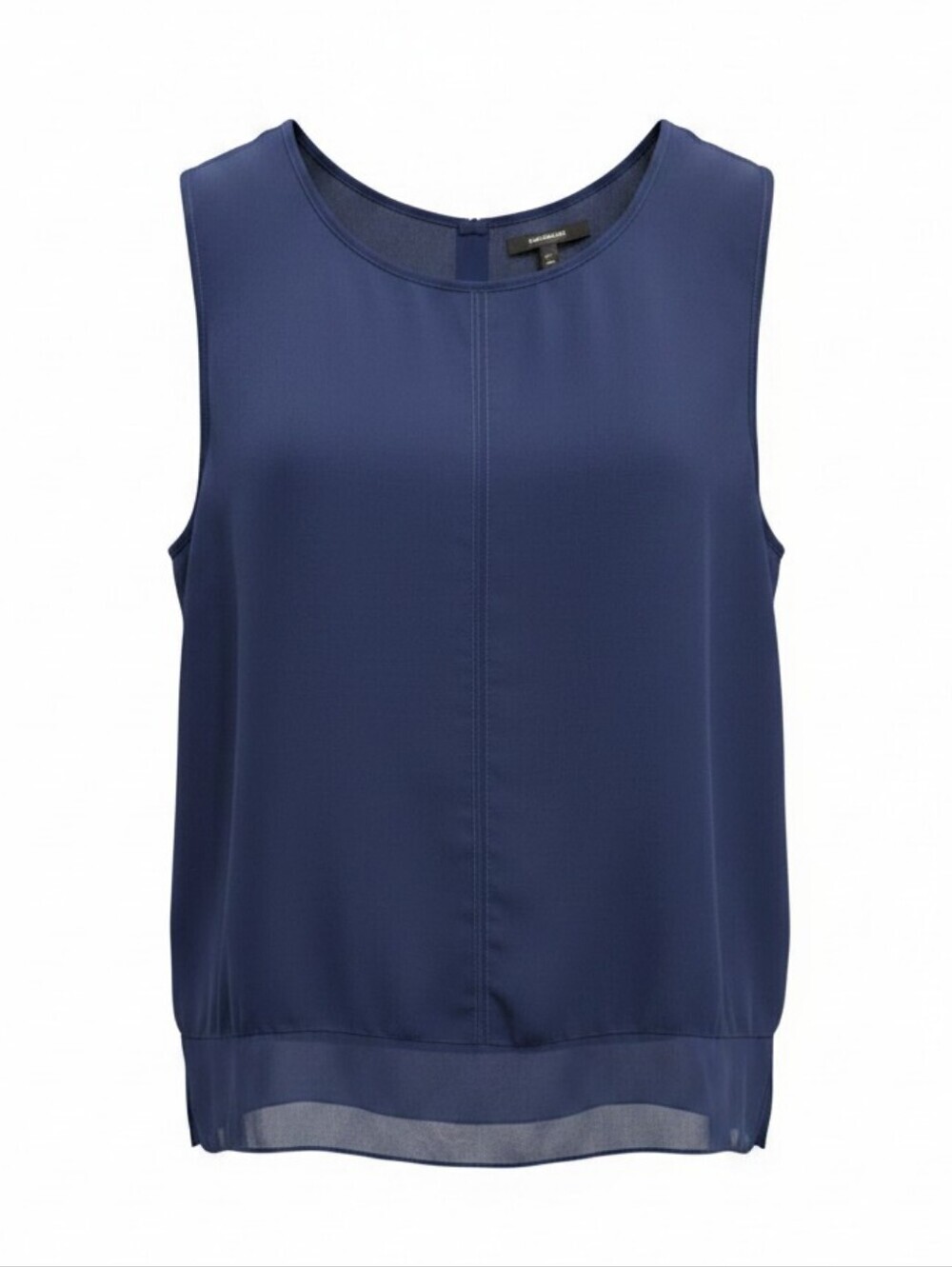 Banana Republic Navy Sleeveless Crewneck Camisole Feminine Sheer